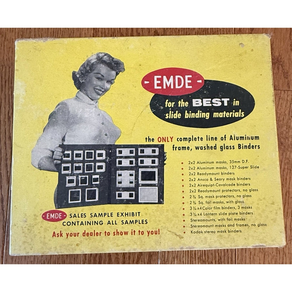 VTG EMDE 35 mm Slide Binding Material -2x2 Aluminum Frames -Sales Sample Exhibit